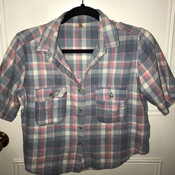 TOPSHOP cropped fanned shirt - Picture 2 of 3